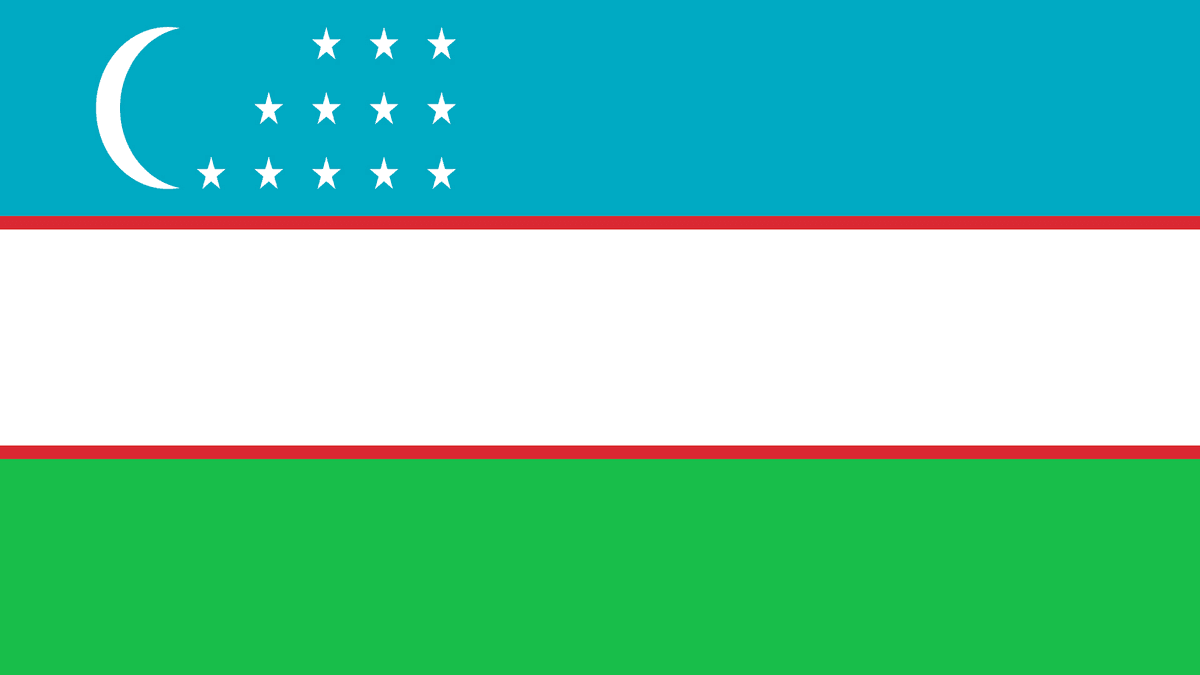 The National flag of the Republic of Uzbekistan